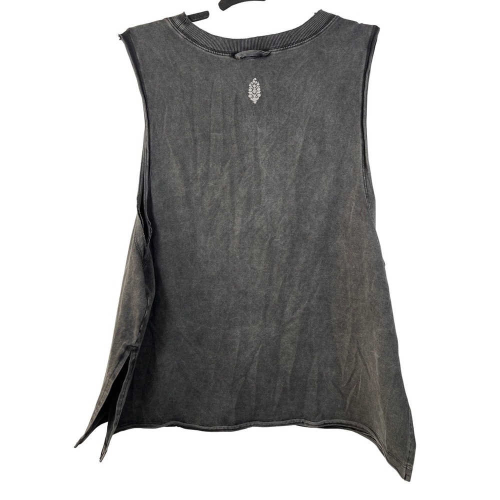 Free People Raw Edge Gray Sm Muscle Tank Top Y2K Grunge Streetwear Whimsygoth - Picture 5 of 5